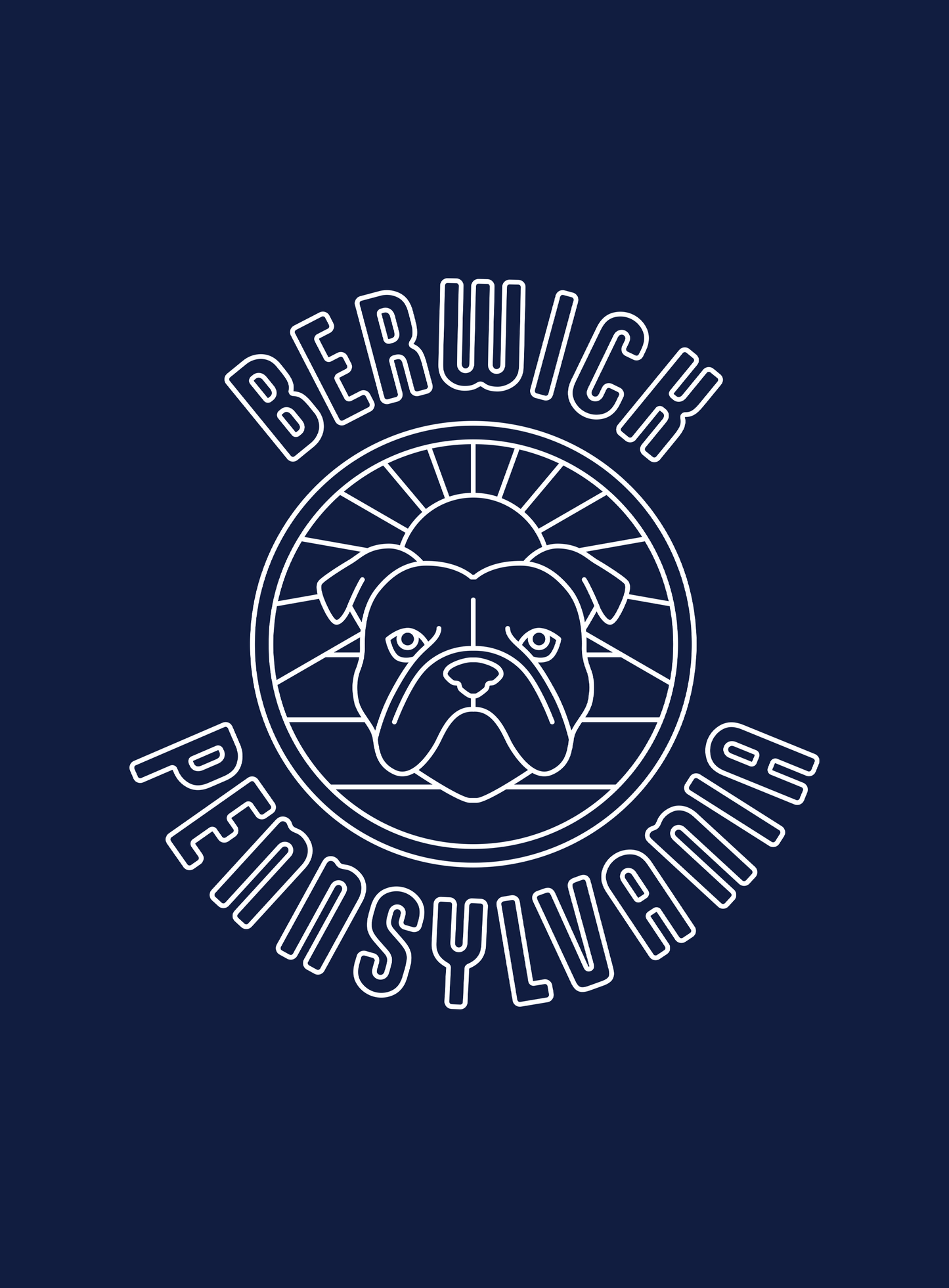 V-Neck: Berwick PA Sunrise Tee - Heather Navy