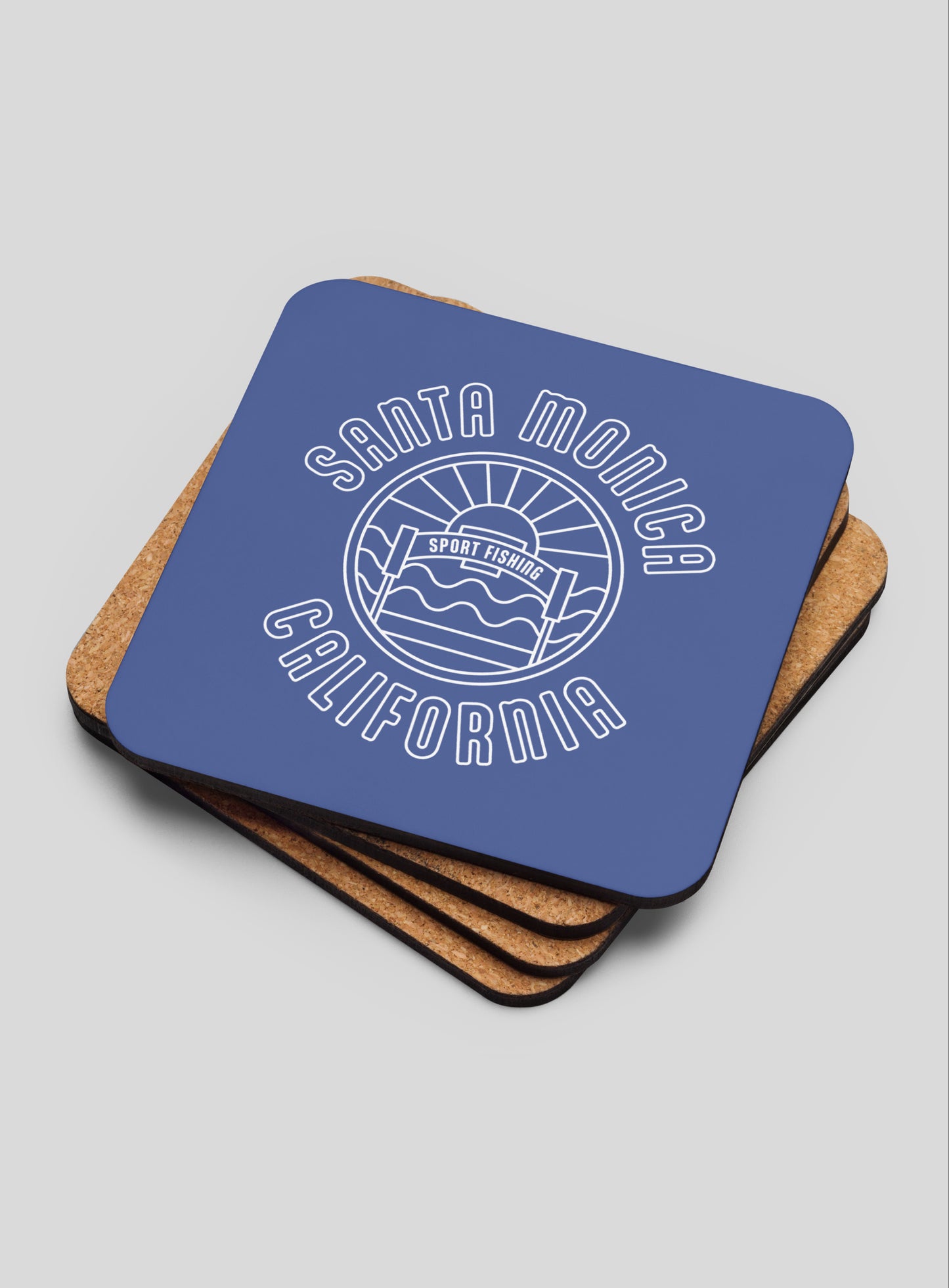 Collectible Santa Monica Cork-Back Coasters - Gen 1: 4 Pack