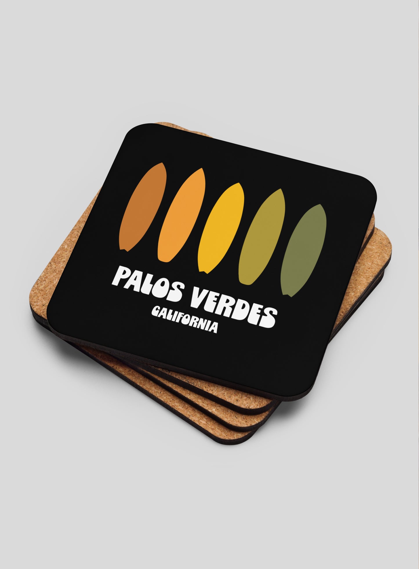 Collectible Palos Verdes Cork-Back Coasters - Gen 3: 4 Pack