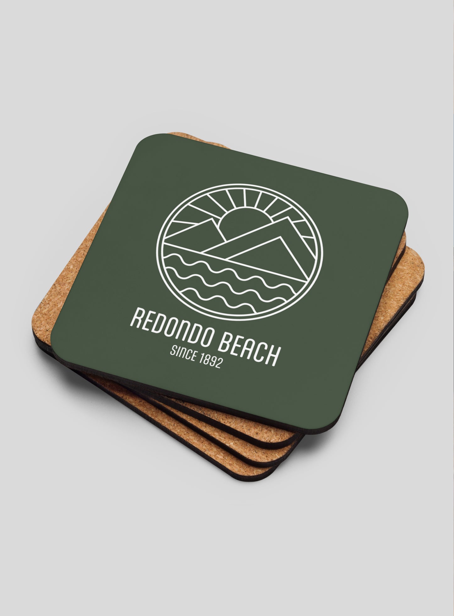 Collectible Redondo Beach Cork-Back Coasters - Gen 1: 4 Pack