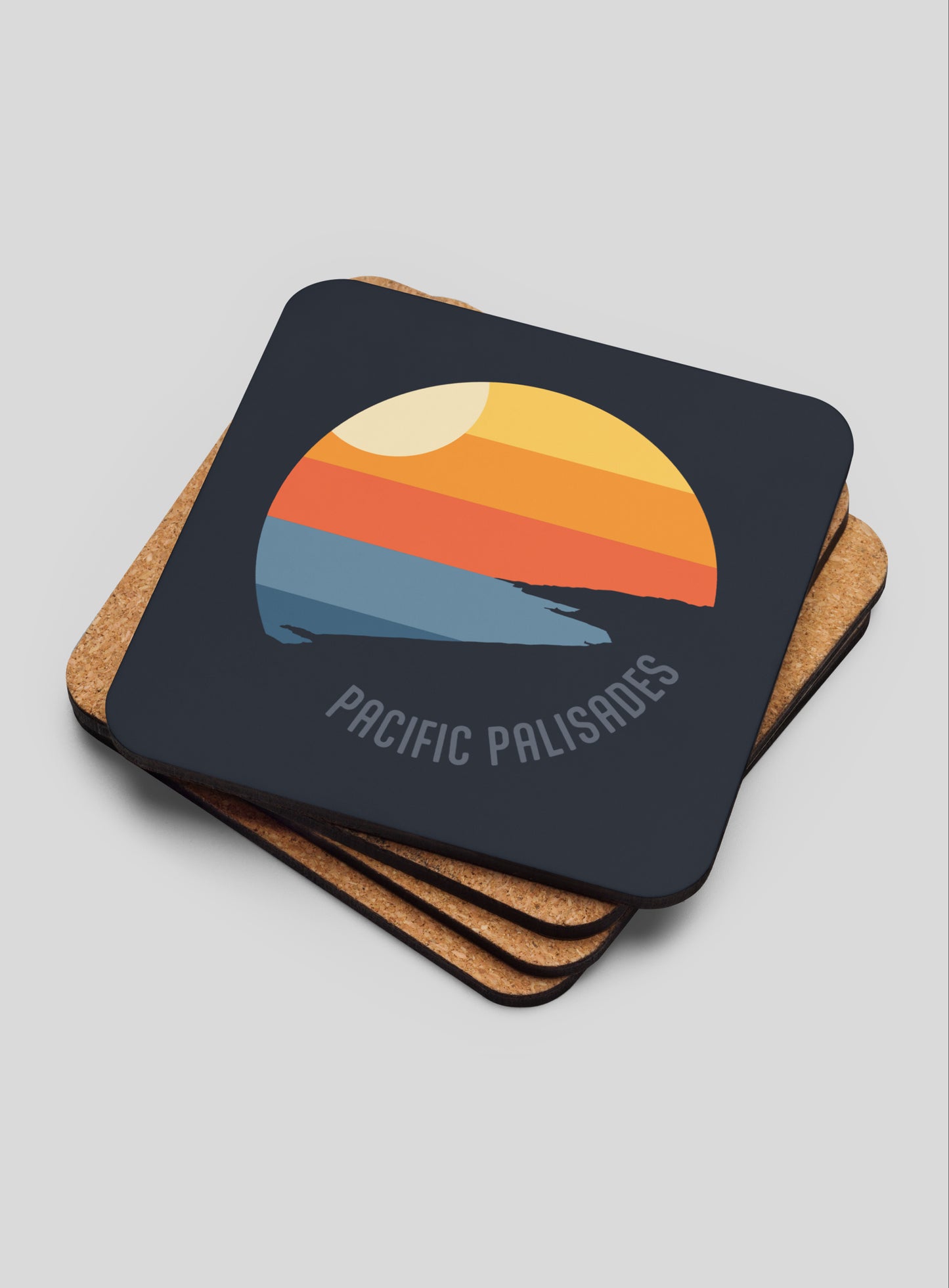 Collectible Pacific Palisades Cork-Back Coasters - Gen 1: 4 Pack