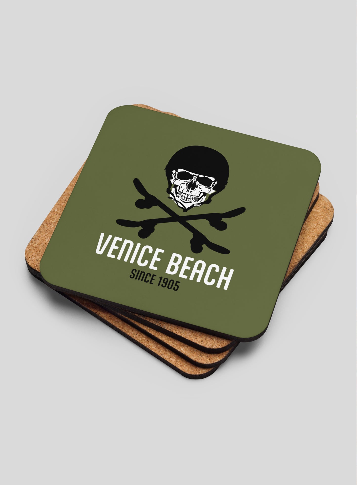 Collectible Venice Beach Cork-Back Coasters - Gen 1: 4 Pack