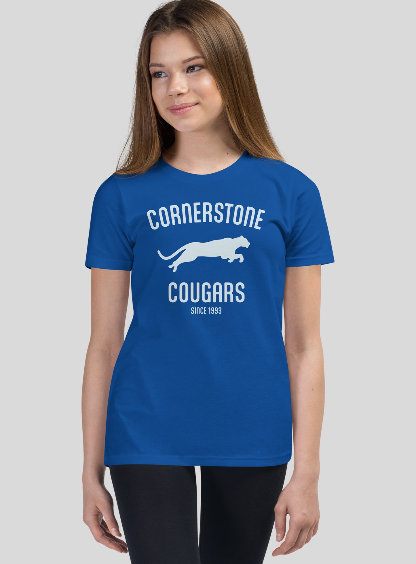 Youth: Run with the Cougars Tee - True Royal