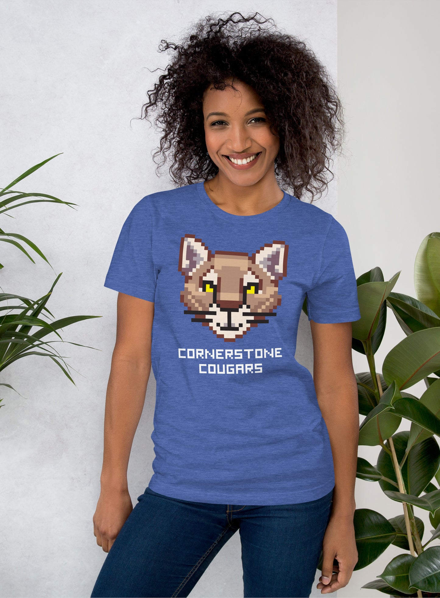 Unisex: Cornerstone Cougars Quest Tee - Heather True Royal