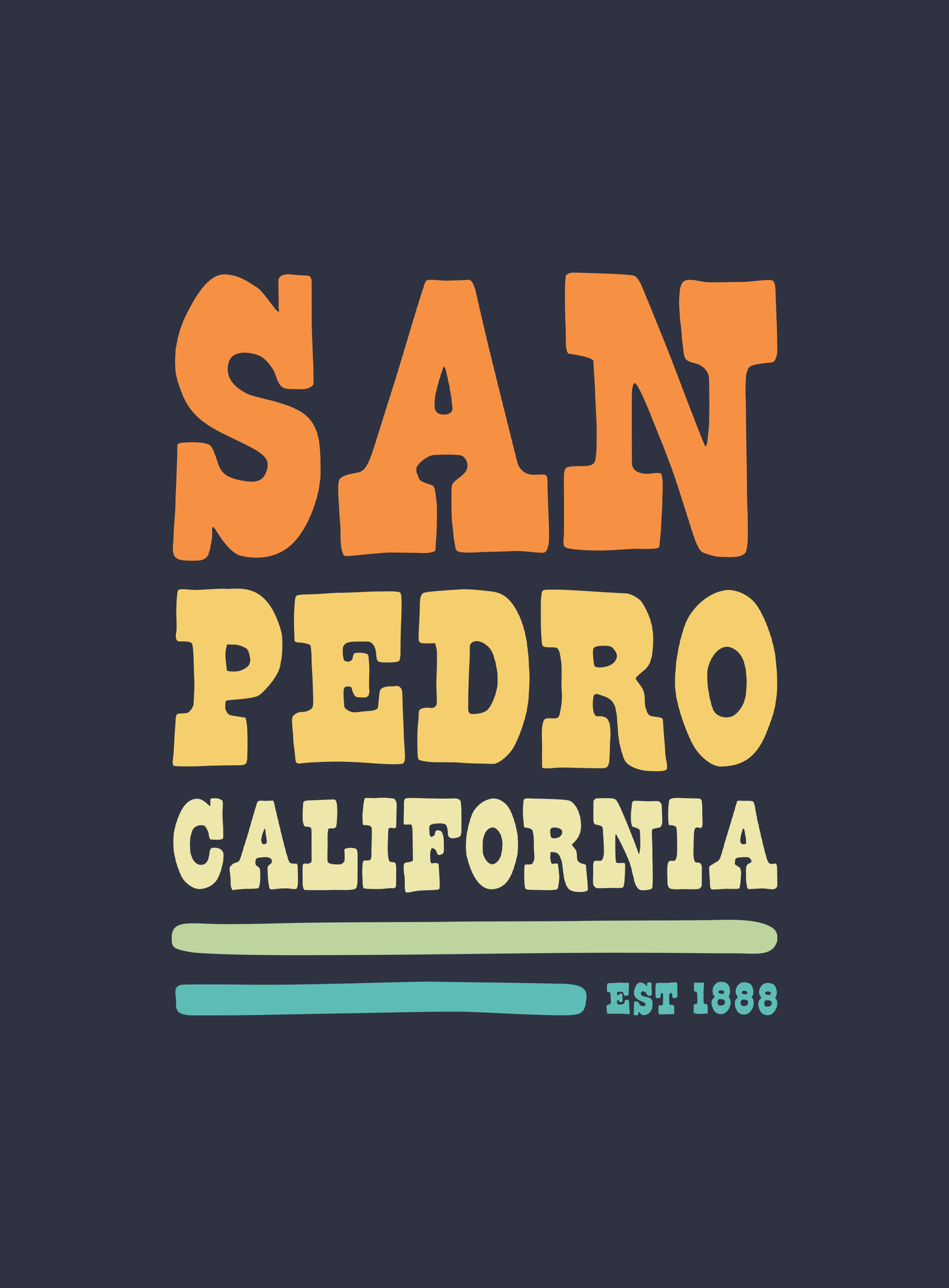 Unisex: San Pedro Vibes Pullover Hoodie - Heather Navy