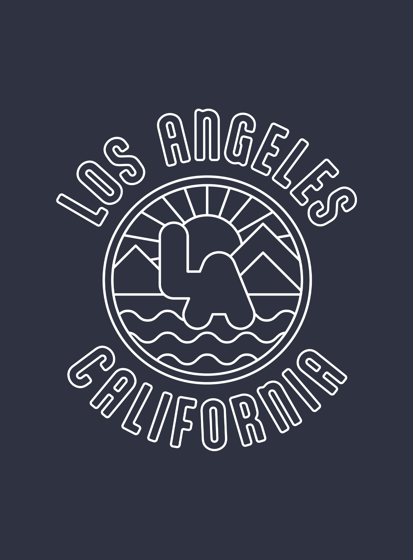 Unisex: Los Angeles Sunrise Pullover Hoodie - Heather Navy
