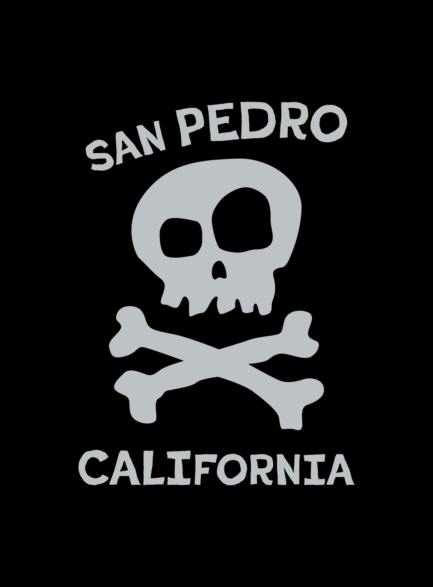 Unisex: San Pedro Skull and Bones Pullover Hoodie - Black