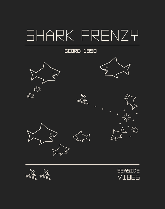 1979 Shark Frenzy Tee - Cotton Blend | Charcoal