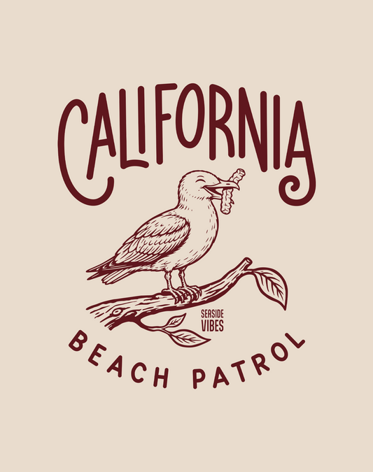 California Beach Patrol Seagull Tee - Cotton Blend | Sand