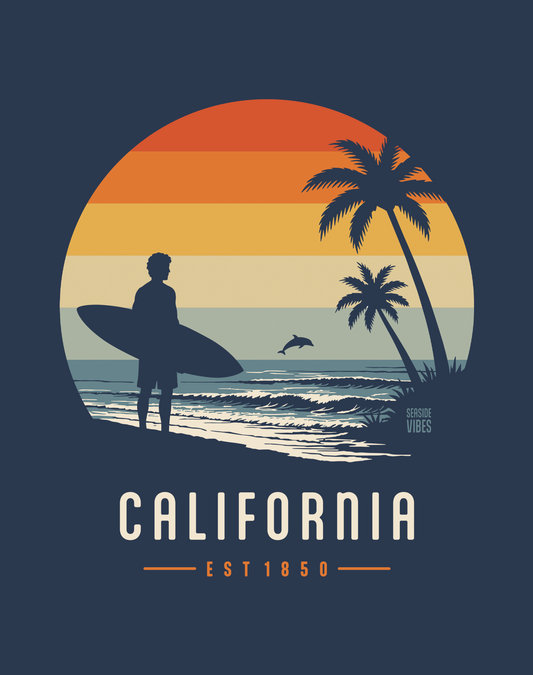California Away From Keyboard Tee - Cotton Blend | Midnight Navy
