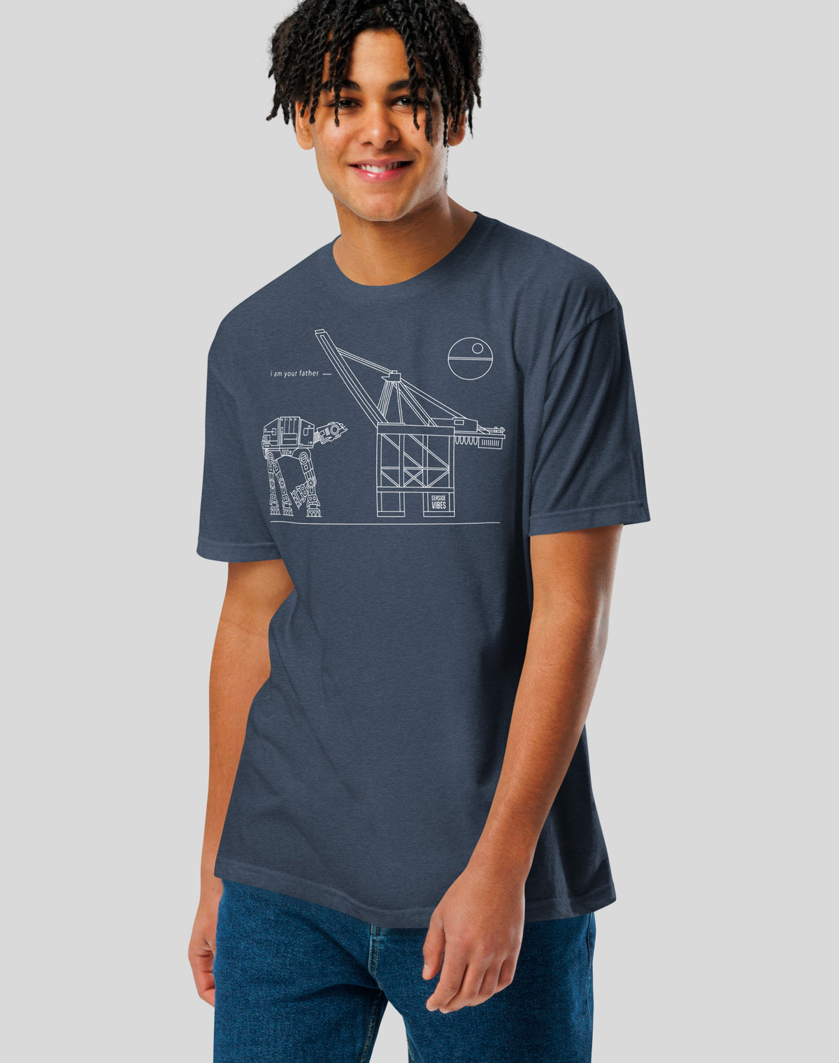 I Am Your Father Crane Tee - Cotton Blend | Midnight Navy