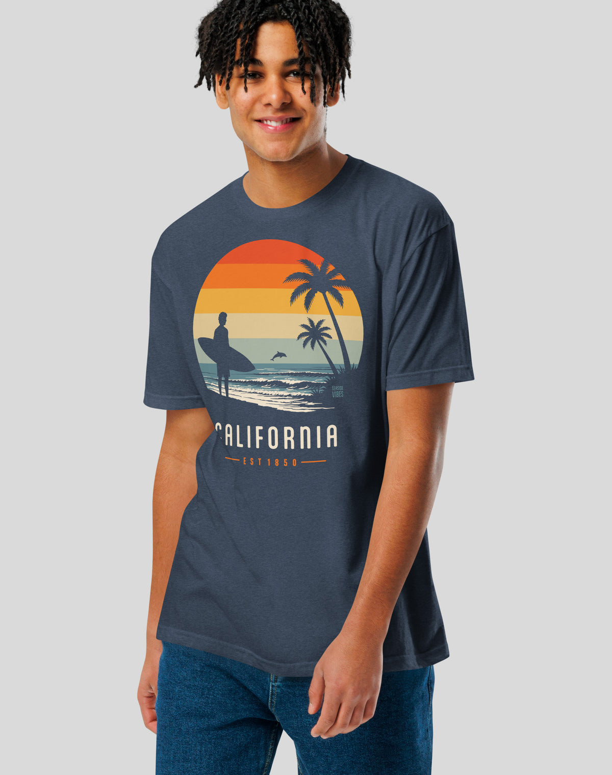 California Away From Keyboard Tee - Cotton Blend | Midnight Navy