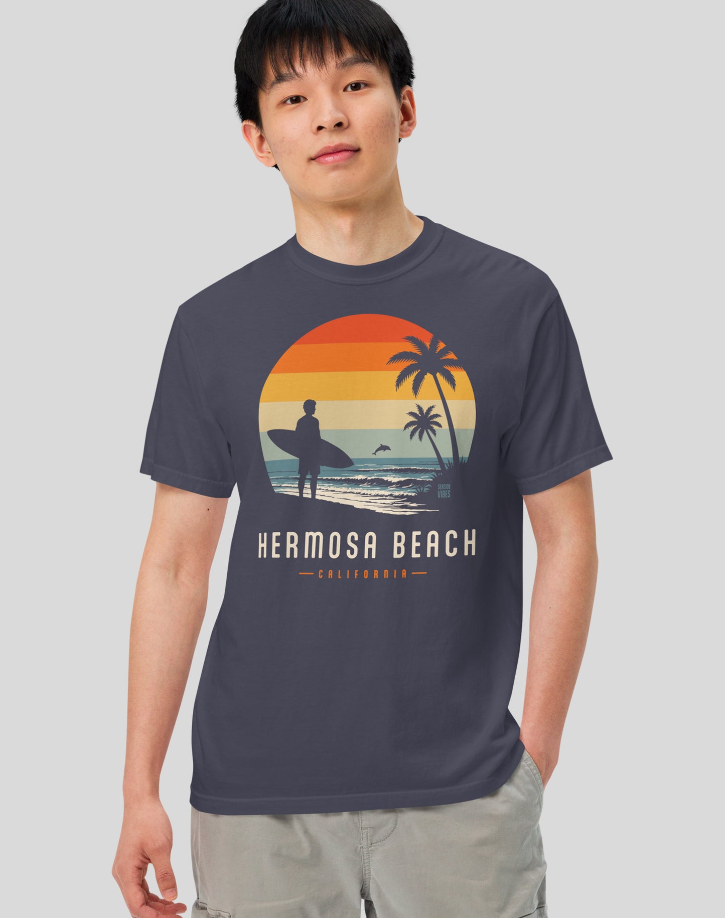 Unisex: Hermosa Beach Away From Keyboard Tee - 100% Cotton | Navy