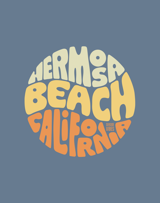 Hermosa Beach Groovy Tee - Unisex | Heather Indigo