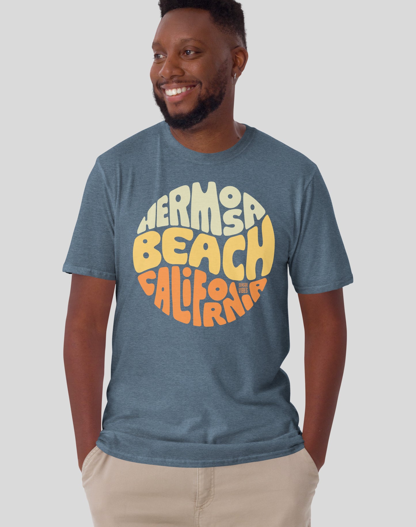 Hermosa Beach Groovy Tee - Unisex | Heather Indigo