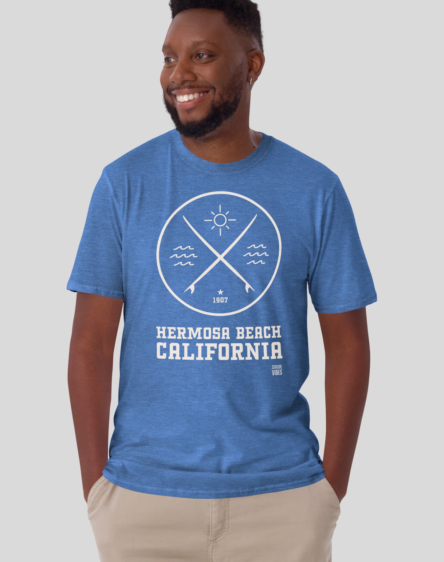 Hermosa Beach Surf Tee - Unisex | Heather Royal