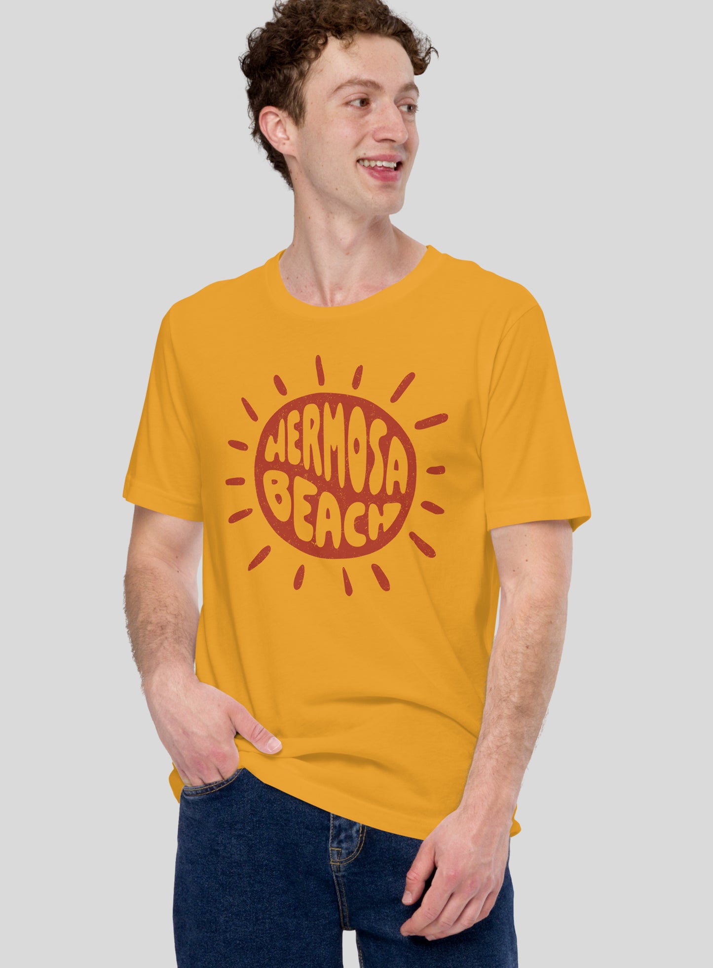 Unisex: Hermosa Sunny Vibes Tee - Mustard