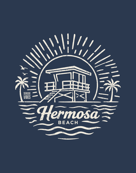 Hermosa Beach Sunrise Session Tee - Cotton Blend | Midnight Navy