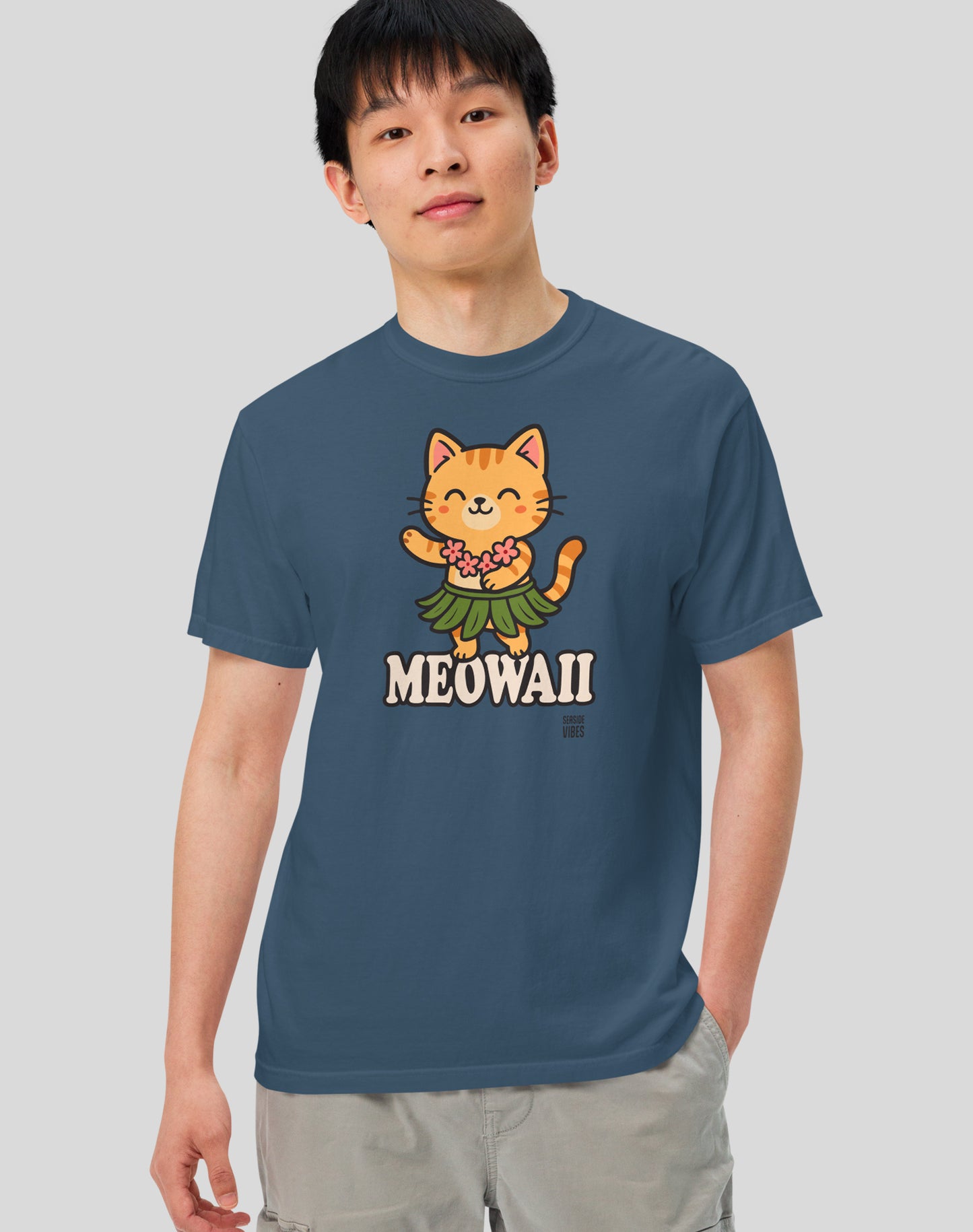 Unisex: Meowaii Tee- 100% Cotton | Midnight