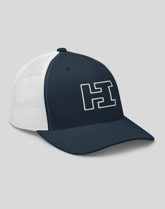 Hawaii "HI" Trucker Hat - Navy/White