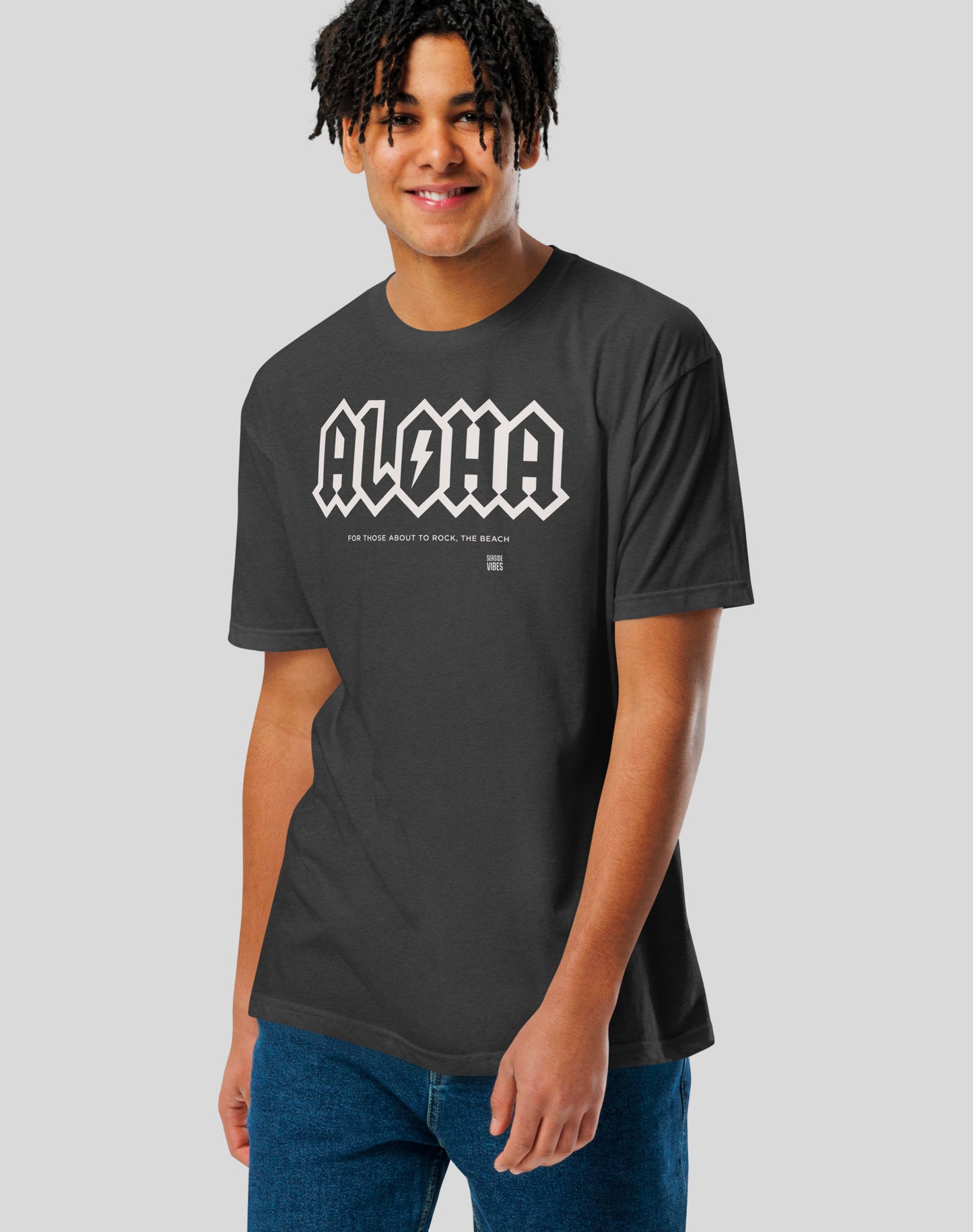 Hawaii Aloha Rocks Tee - Cotton Blend | Charcoal