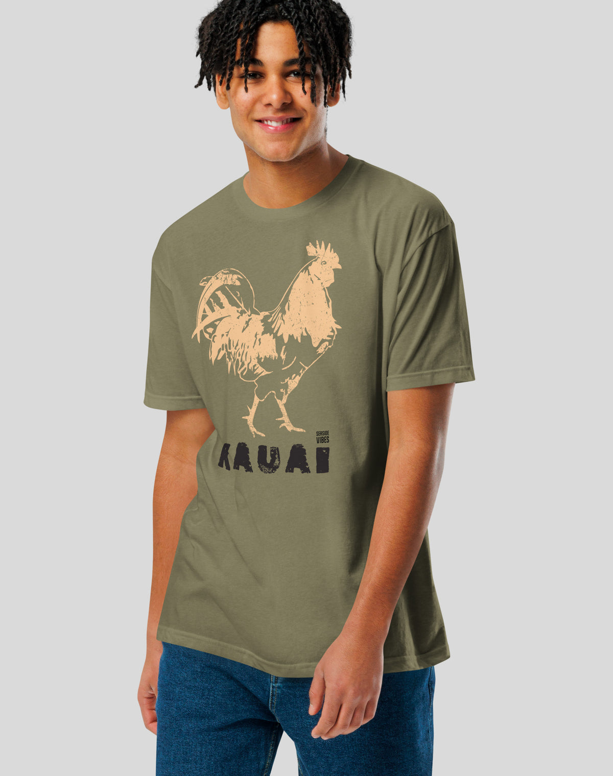 Kauai Locals Only Tee - Cotton Blend | Military Green