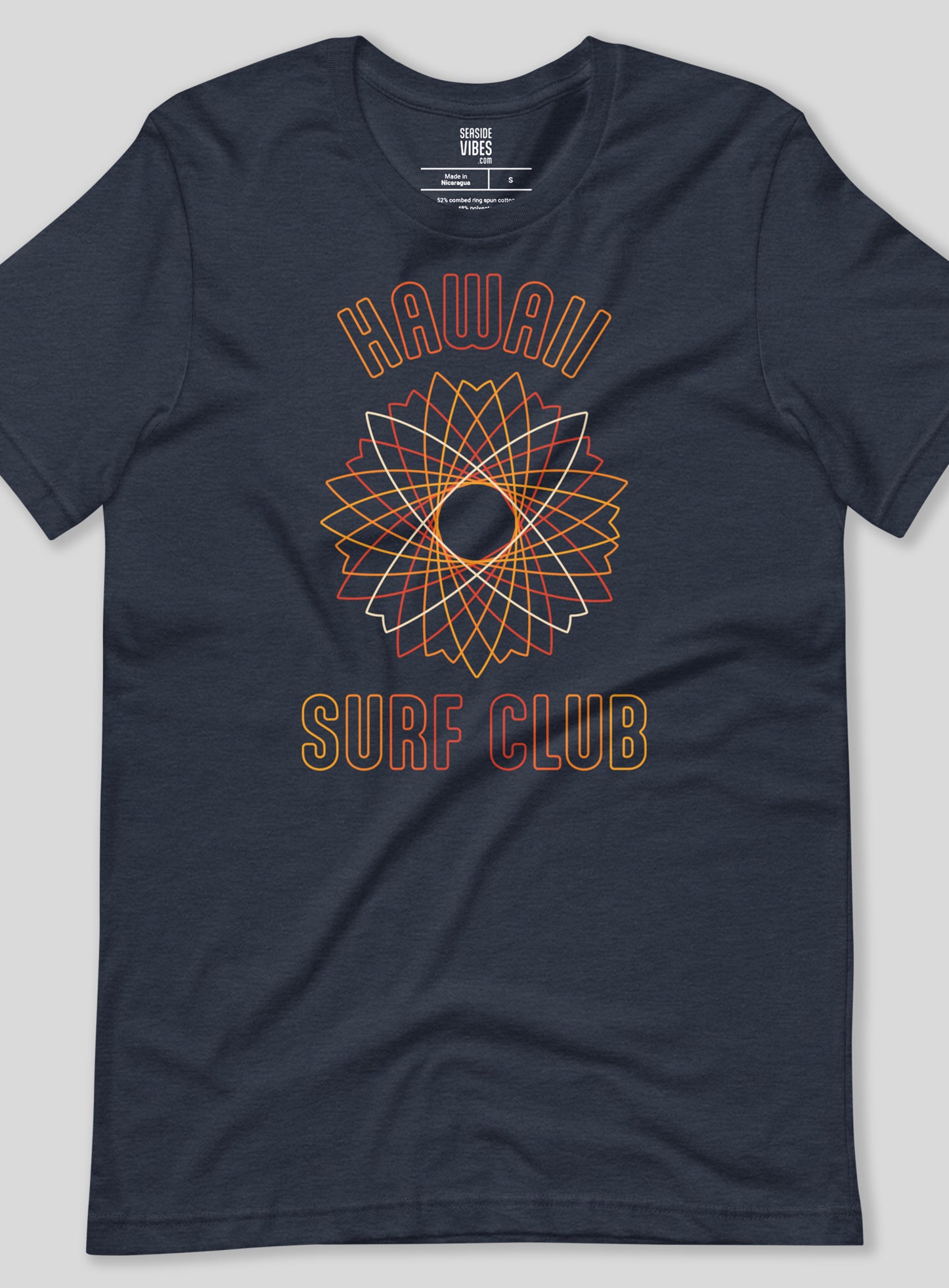 Unisex: Hawaii Surf Club Tee - Heather Navy