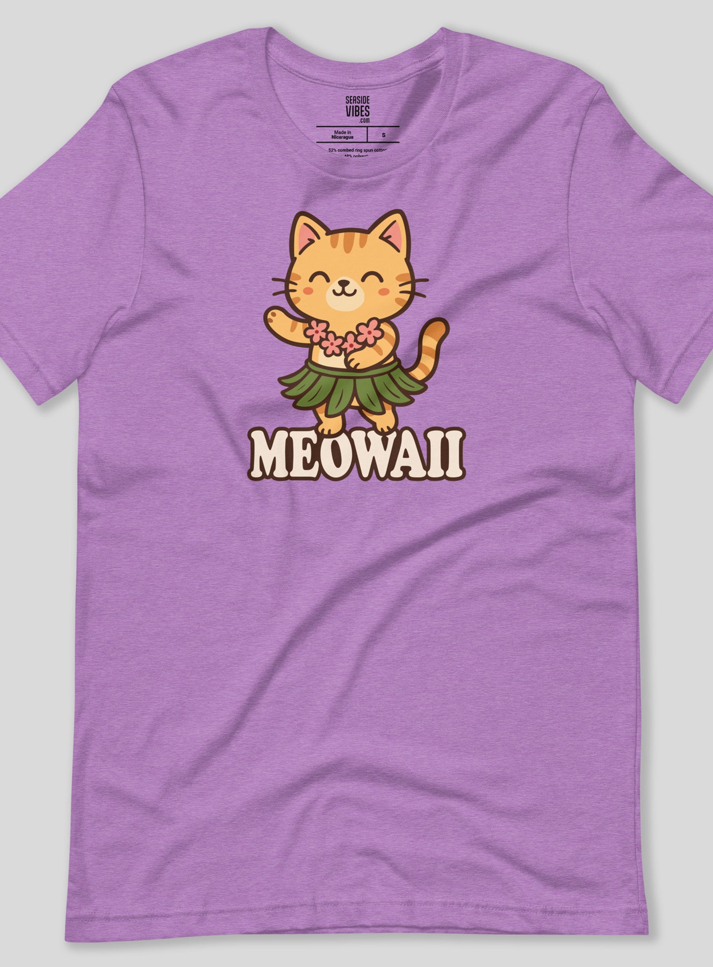 Unisex: Meowaii Tee - Heather Purple