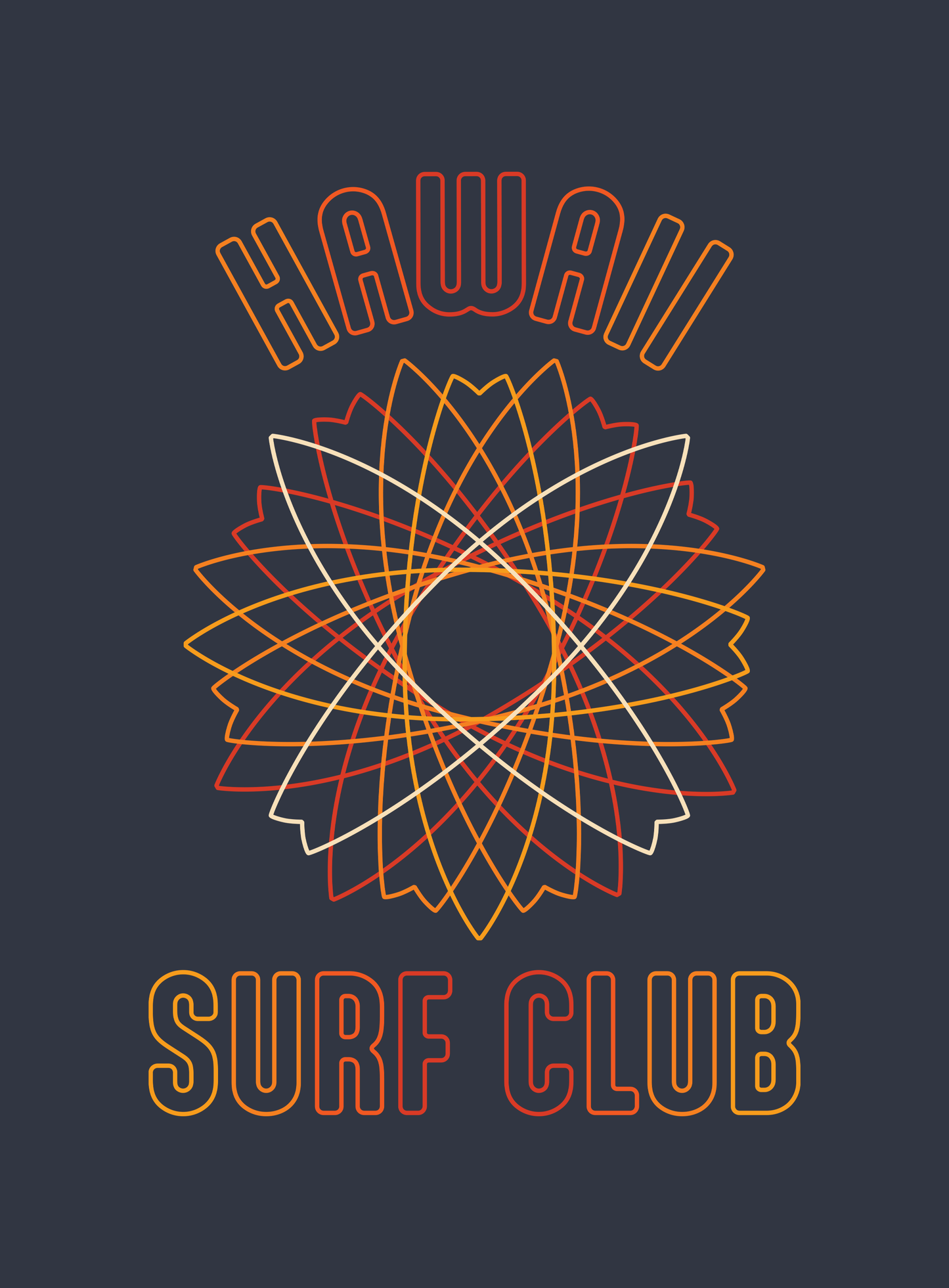 Unisex: Hawaii Surf Club Tee - Heather Navy