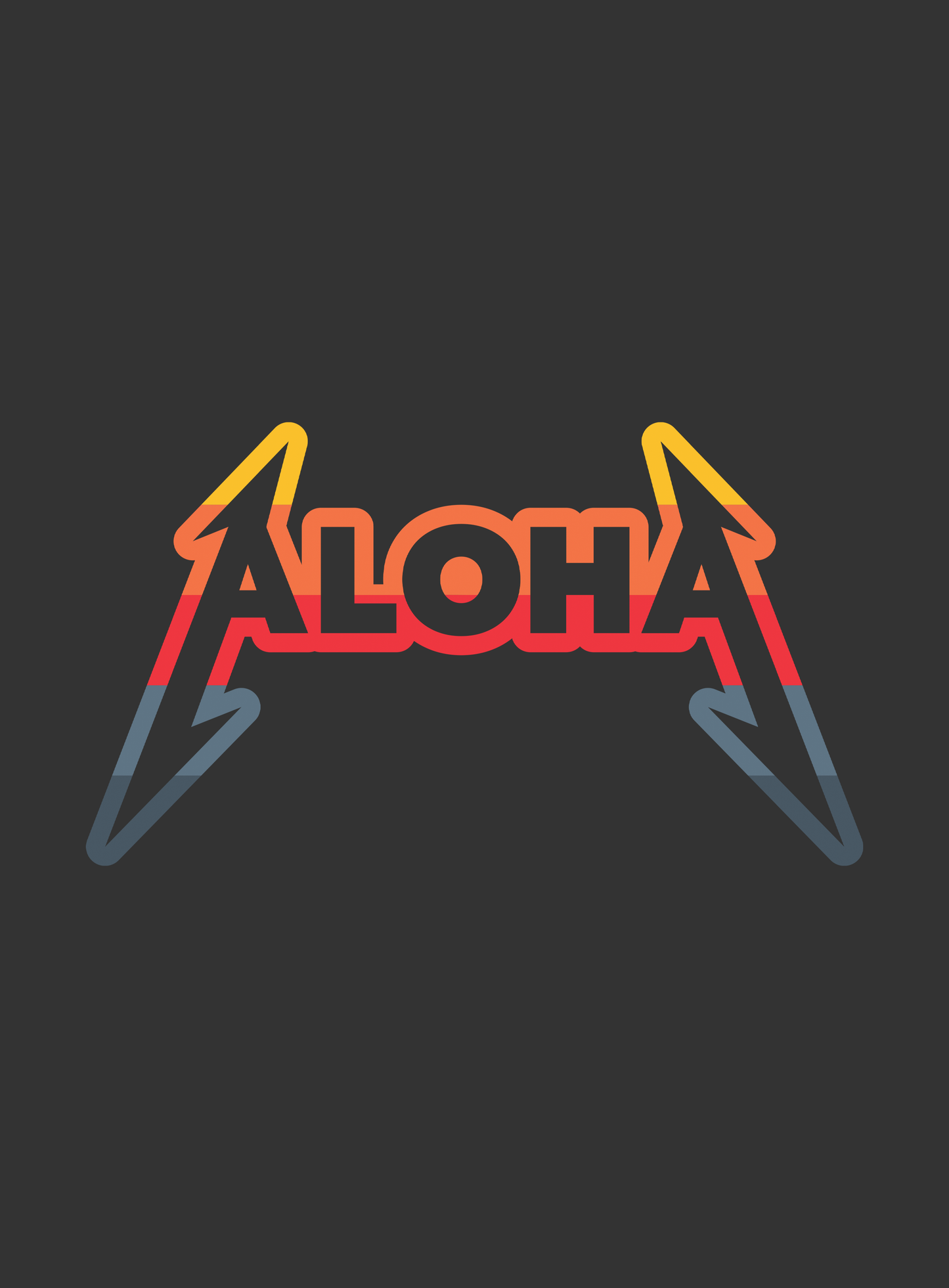 Unisex: Aloha Rocks Sunset Tee - Dark Grey Heather