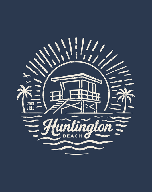 Huntington Beach Sunrise Session Tee - Cotton Blend | Midnight Navy