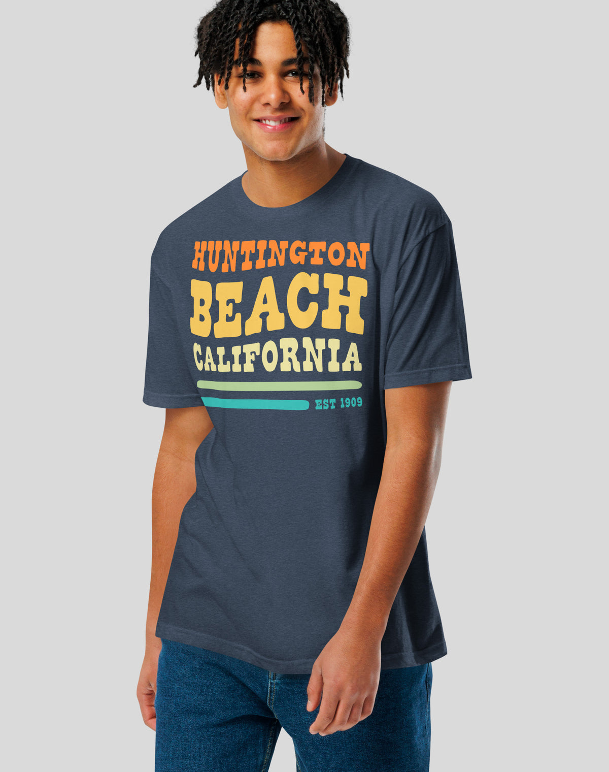 Huntington Beach Vibes Tee - Cotton Blend | Midnight Navy