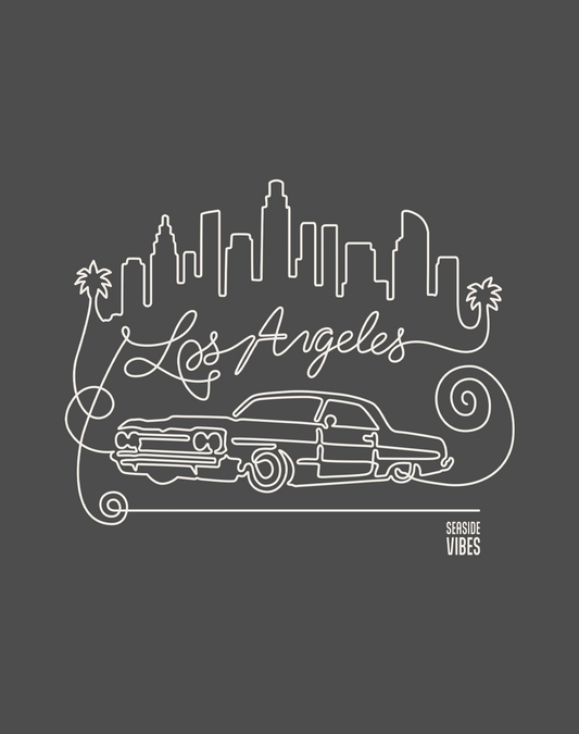 Los Angeles Continuous Doodle Tee - Unisex | Dark Heather