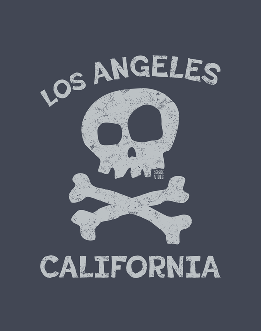 Los Angeles Skull & Bones Tee - Unisex | Heather Navy