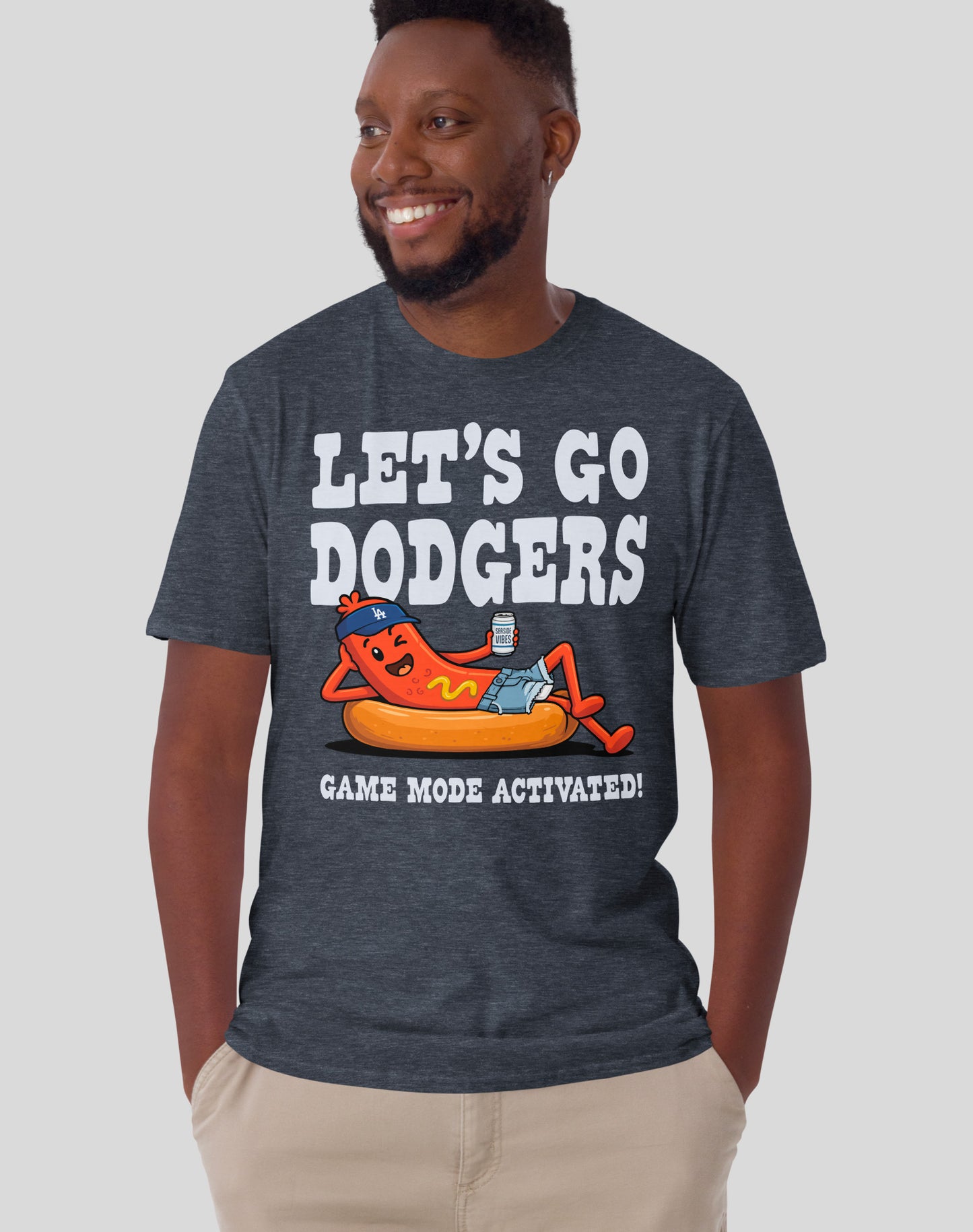 Let's Go Dodgers, Game Mode Activated! Tee - Unisex | Heather Navy