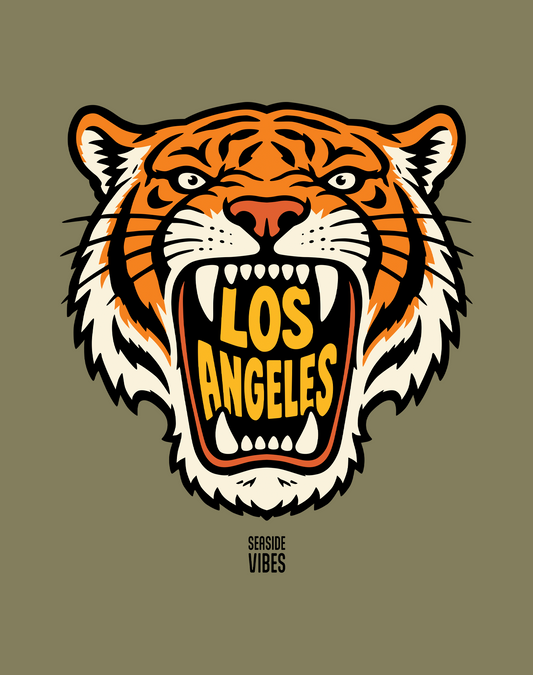 Los Angeles AF Tiger Tee - Cotton Blend | Military Green