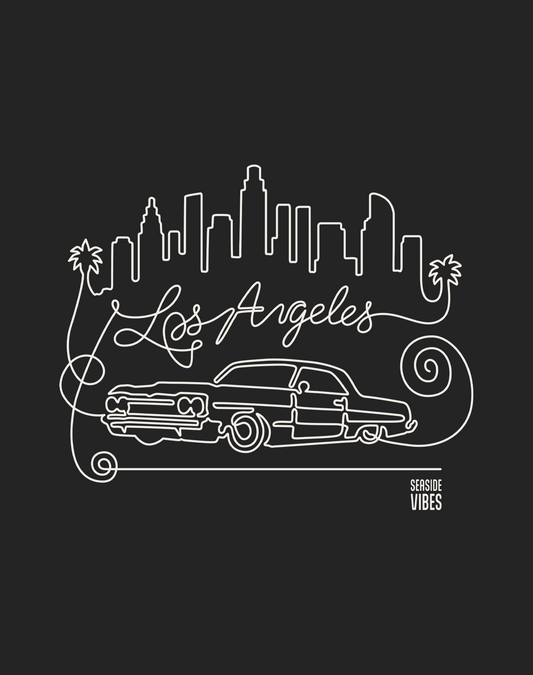 Los Angeles Continuous Doodle Tee - Cotton Blend | Charcoal