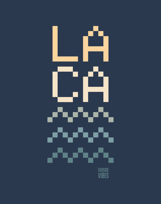 LACA Pixel Tee - Cotton Blend | Midnight Navy