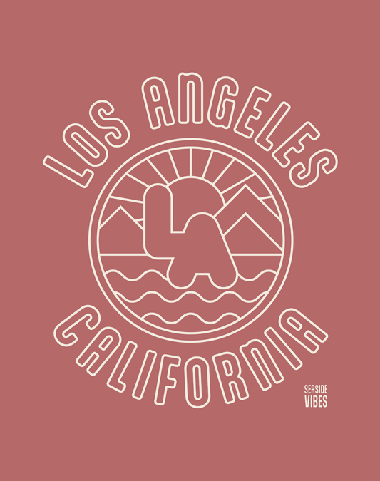 Los Angeles Sunrise Tee - Cotton Blend | Heather Mauve