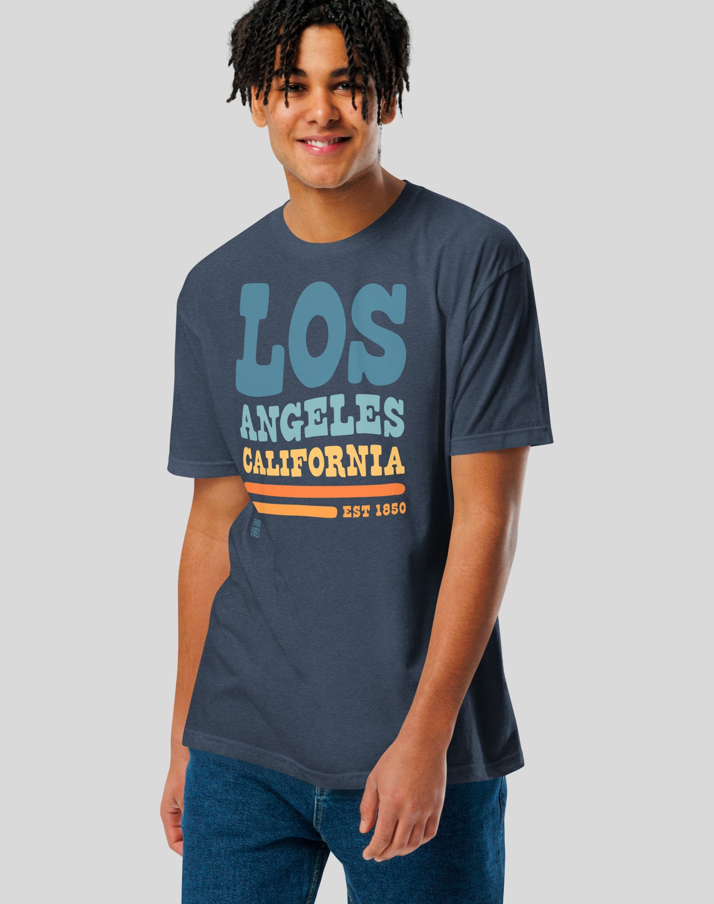 Los Angeles Vibes Tee - Cotton Blend | Midnight Navy