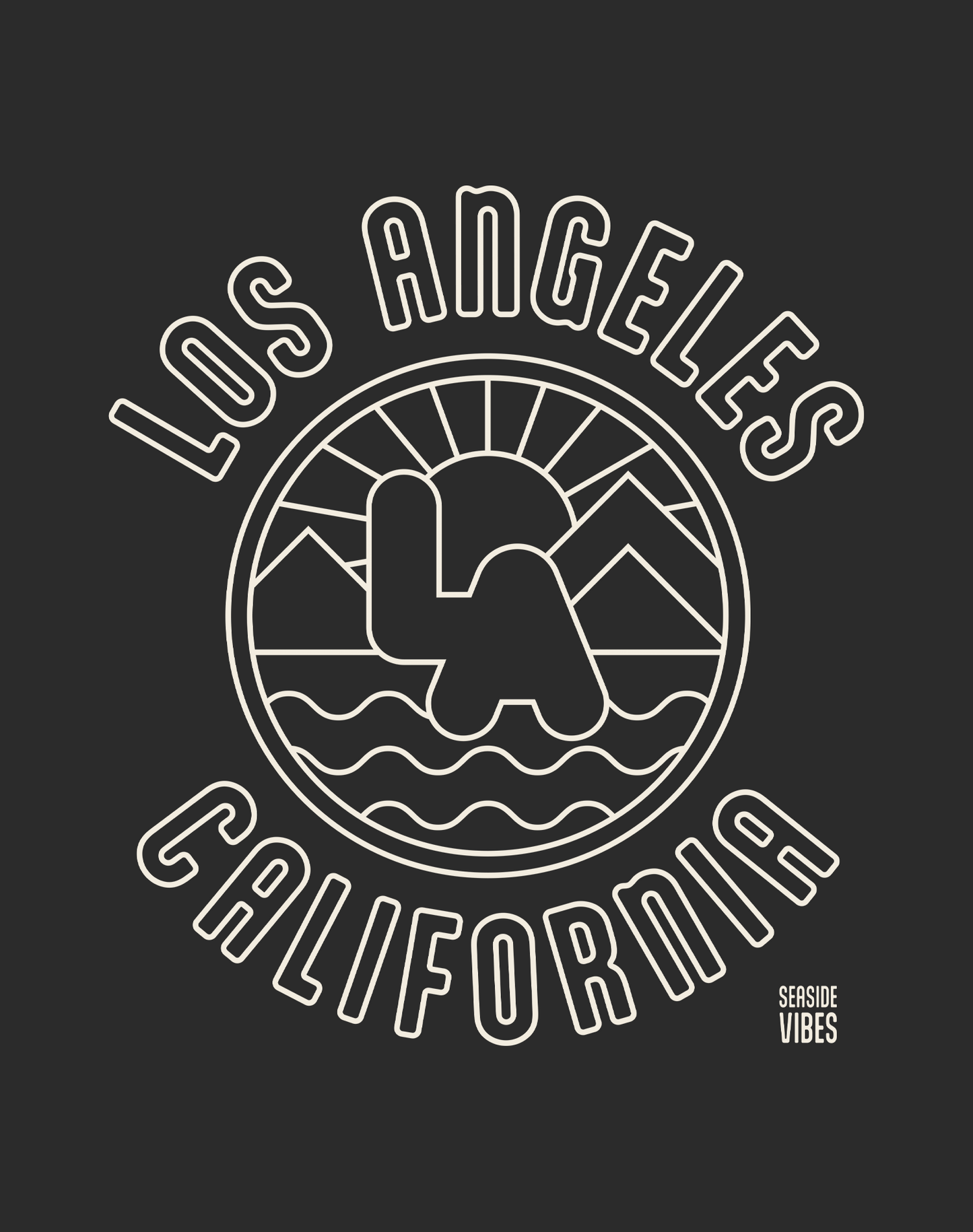 V-Neck: Los Angeles Sunrise Tee - Dark Grey Heather