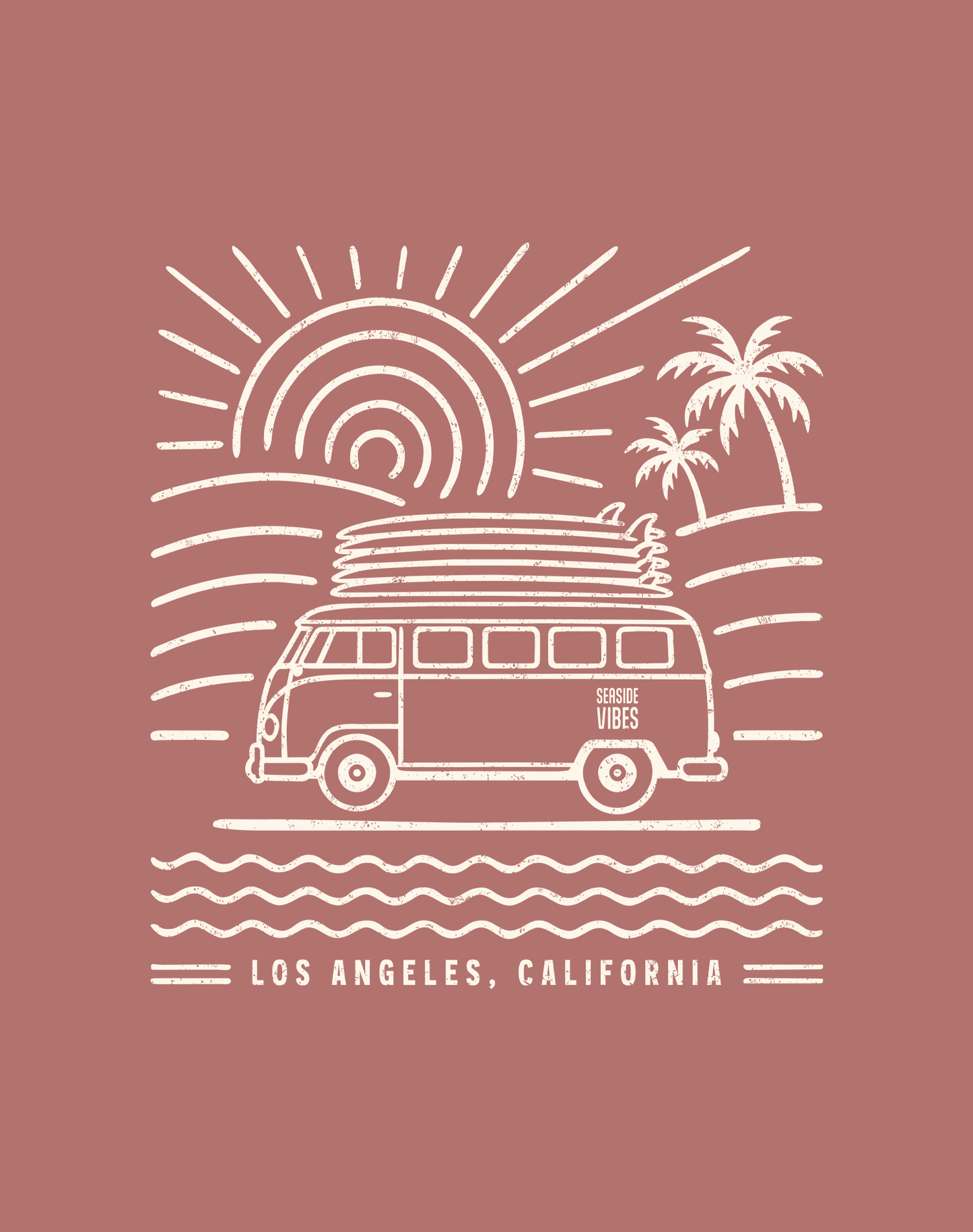 V-Neck: Los Angeles Endless Summer Tee | Heather Mauve