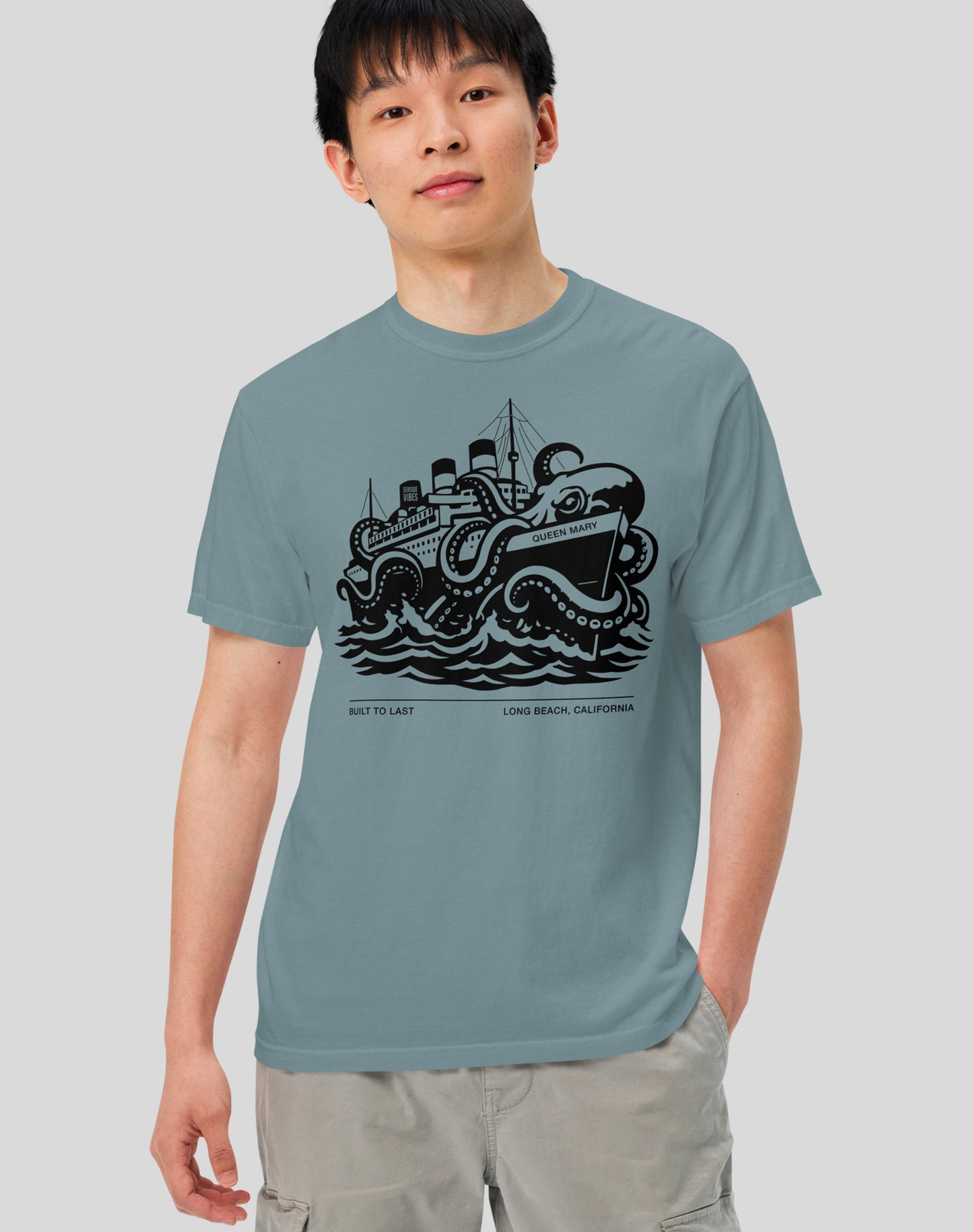 Long Beach Built to Last Tee - Premium 100% Cotton | Ice Blue