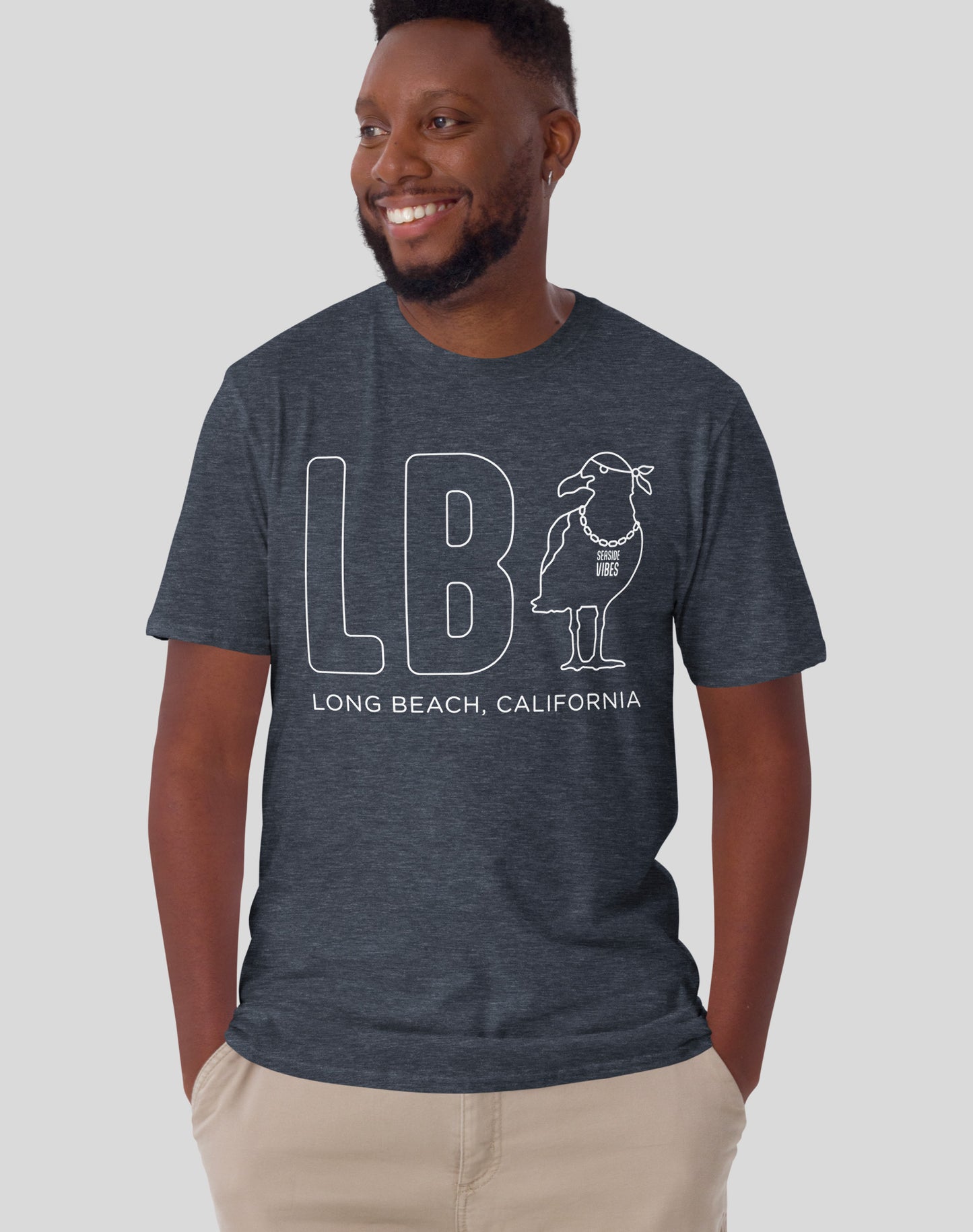 Long Beach LB C-Gull Tee - Unisex | Heather Navy