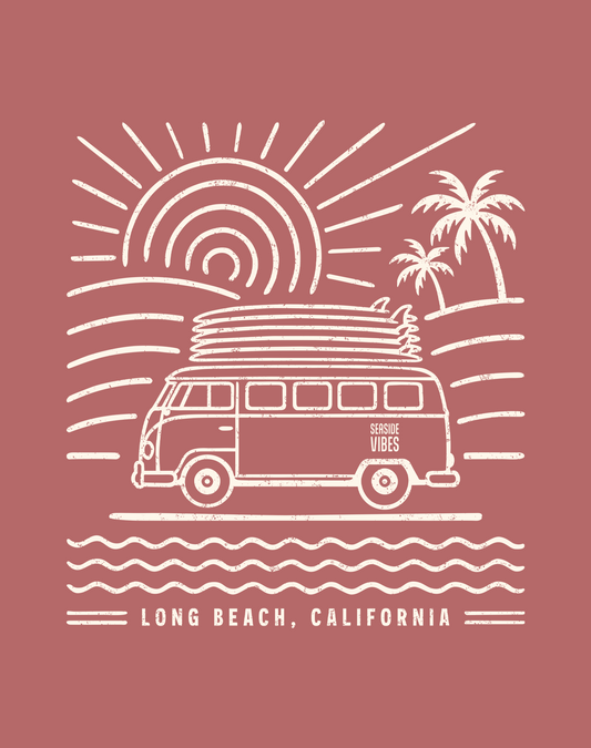 Long Beach Endless Summer Tee - Cotton Blend | Heather Mauve