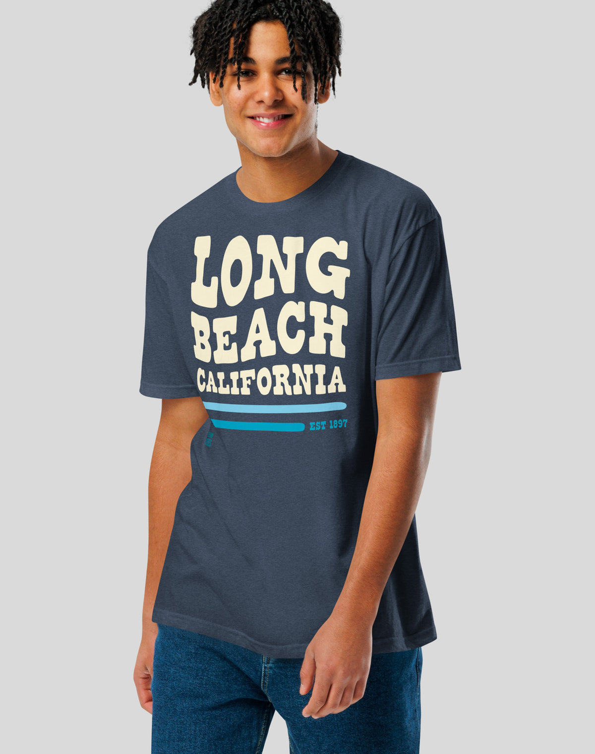 Long Beach Vibes Tee - Cotton Blend | Midnight Navy