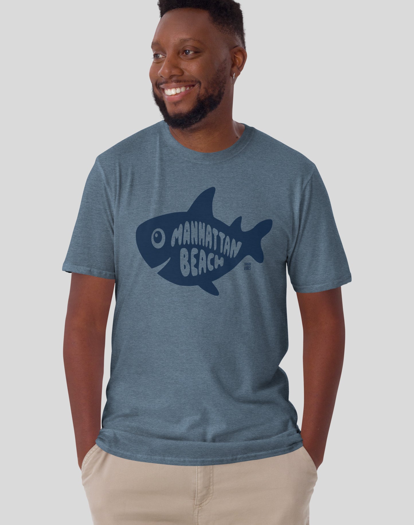 Manhattan Beach Shark Tee - Unisex | Heather Indigo