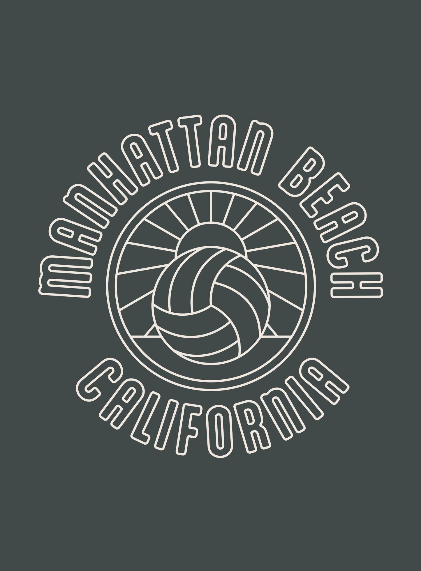 Unisex: Manhattan Beach Volleyball Sunset Pullover Hoodie - Heather Forest