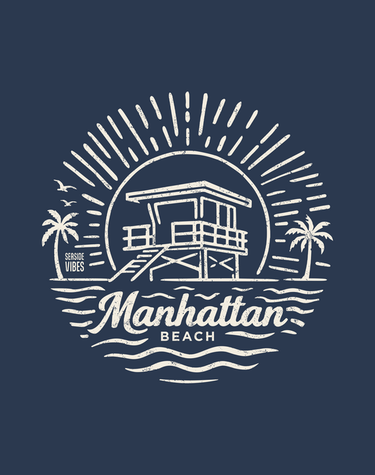 Manhattan Beach Sunrise Session Tee - Cotton Blend | Midnight Navy