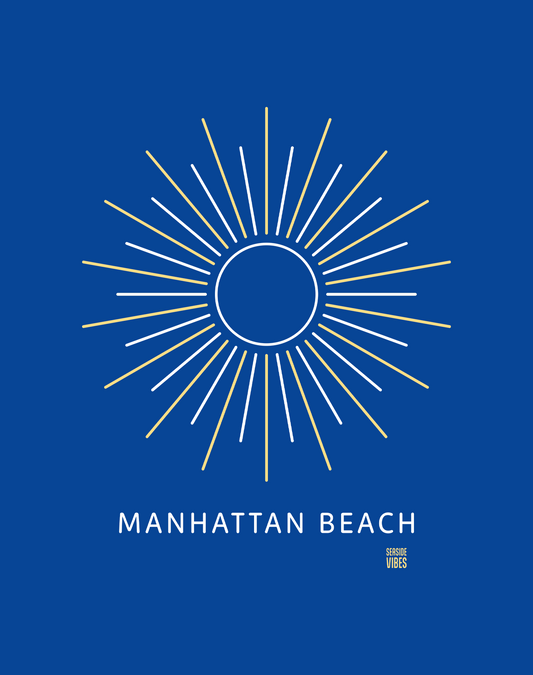 Manhattan Beach Sunburst Tee - Cotton Blend | Royal